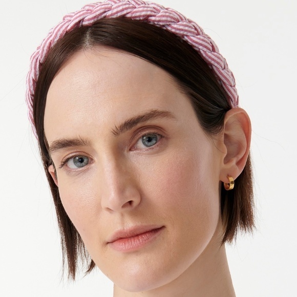 -J. Crew Braided Pink Seersucker Headband - Picture 2 of 2